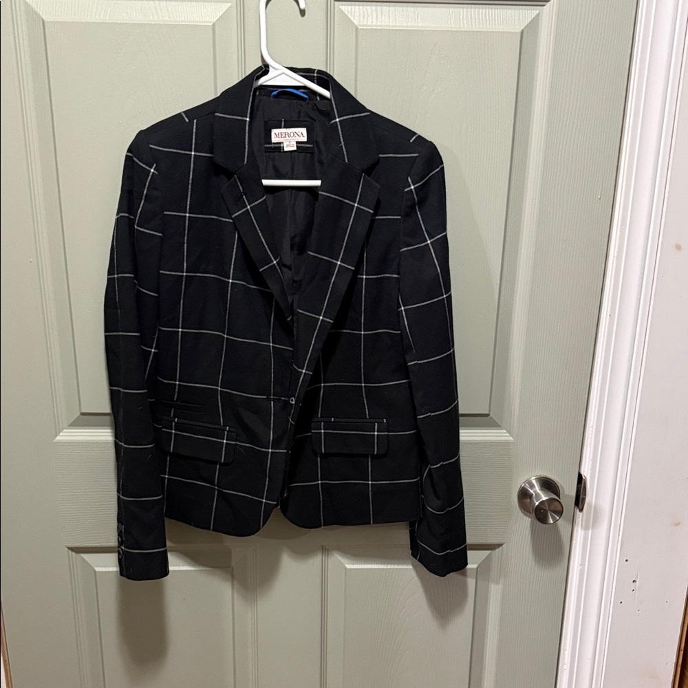 Merona Black Windowpane Blazer
